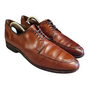 Allen Edmonds LaSalle Split‎ Apron Toe Blucher Dress Shoes Chili Brown Size 9.5D